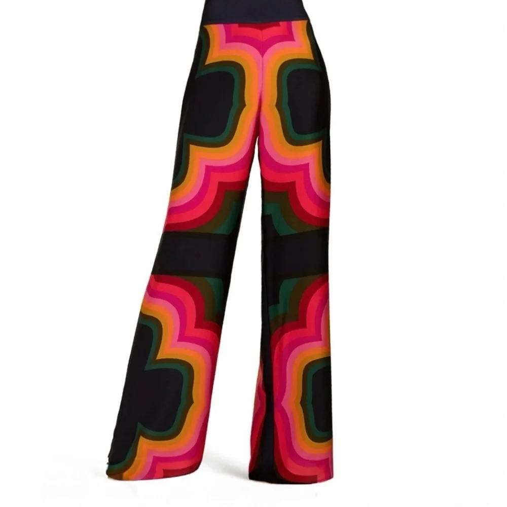 TRINA TURK Hansa Abstract Printed Wide Leg Women’s Dressy Pants Size 2 NEW - Picture 4 of 10